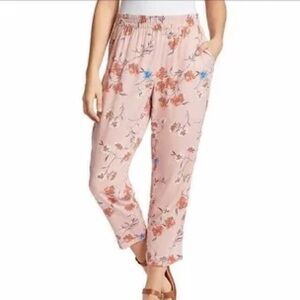Jessica Simpson Cadie Pink Floral Palazzo Boho Cropped Pants Women’s Medium